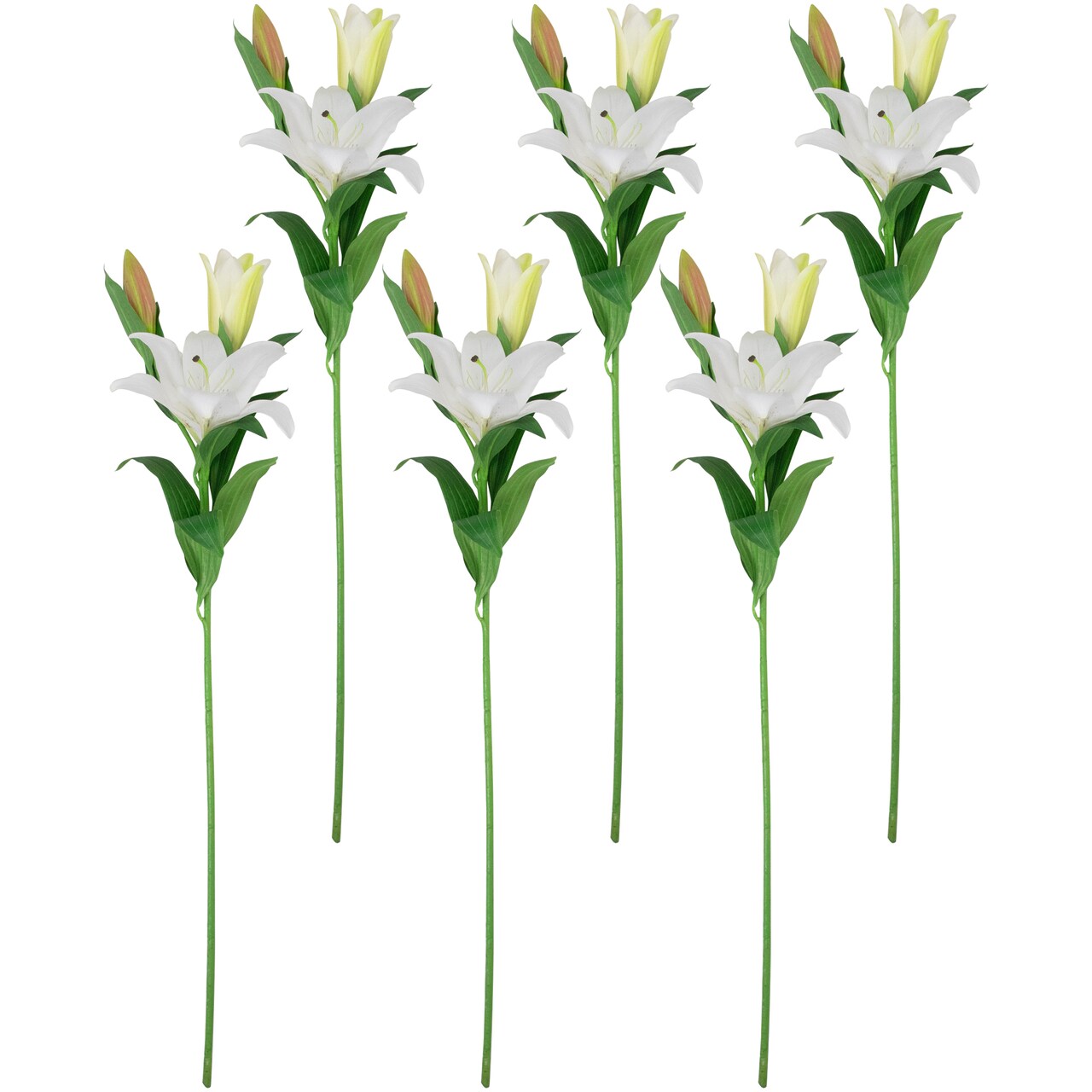 Northlight Real Touch™ Artificial Casa Blanca Lily Sprays - 38" - White - Set of 6